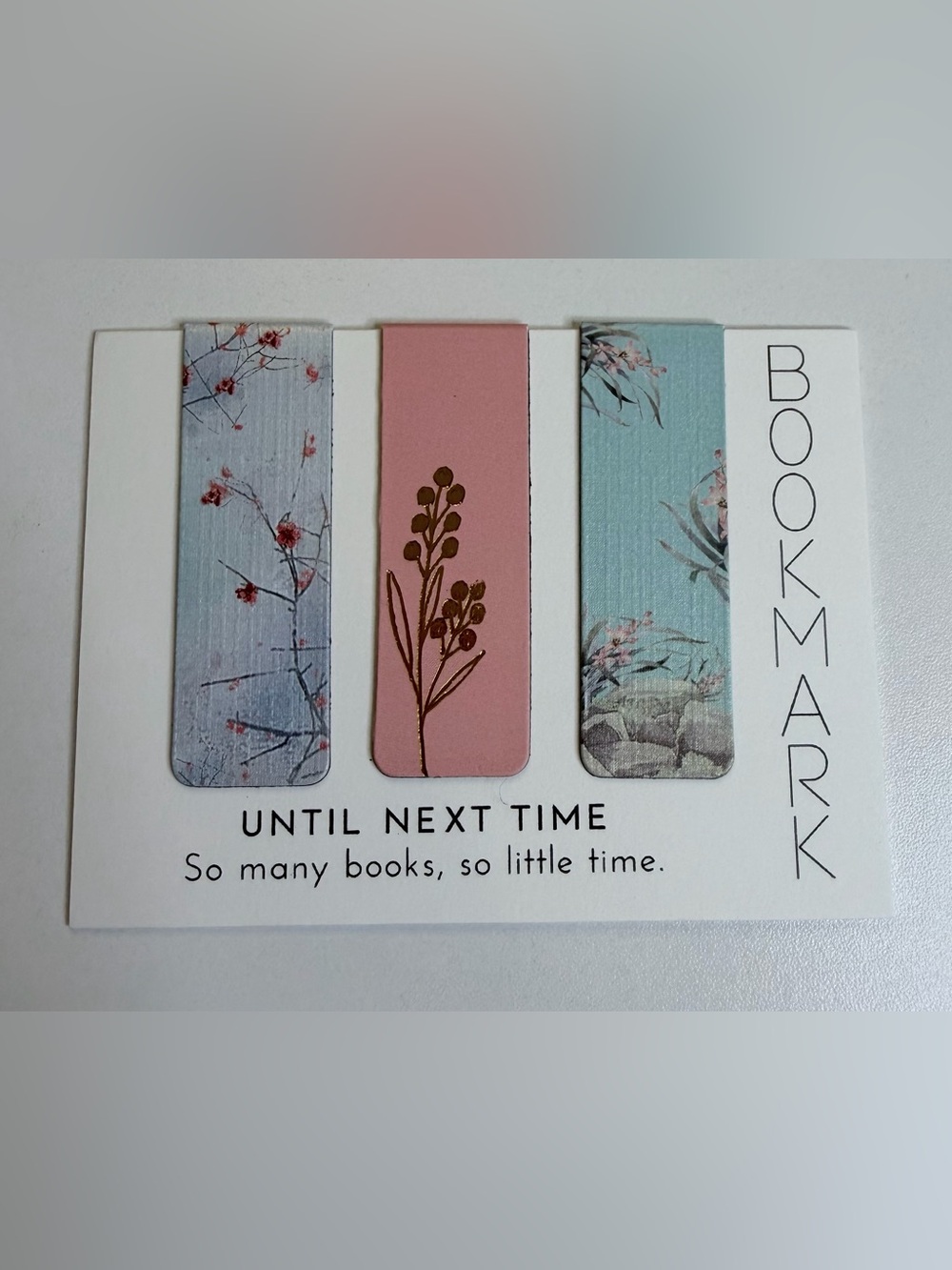 Floral Magnetic Bookmark Clips — Pink & Light Blue Set